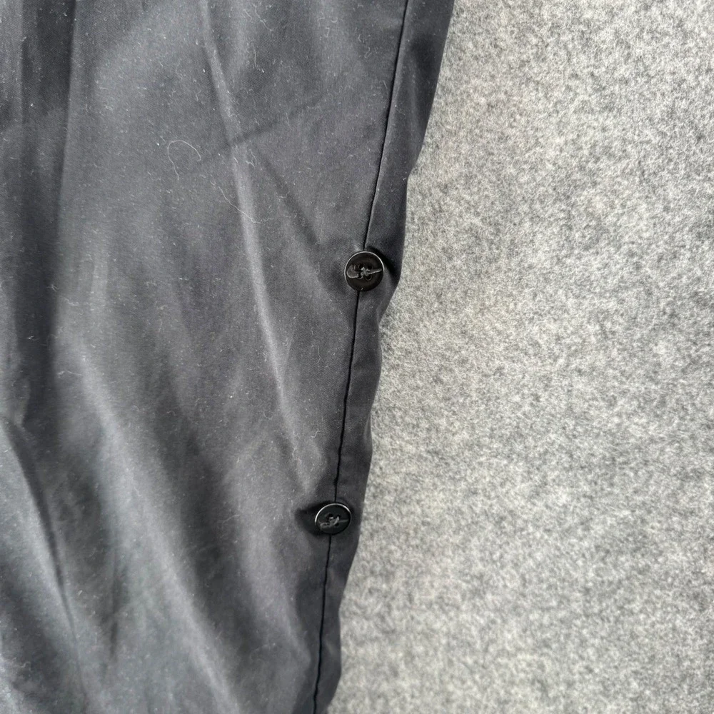 Y2K Nike Rain Pants Mens L Black Mesh Lined Button Hem Baggy  Outdoor